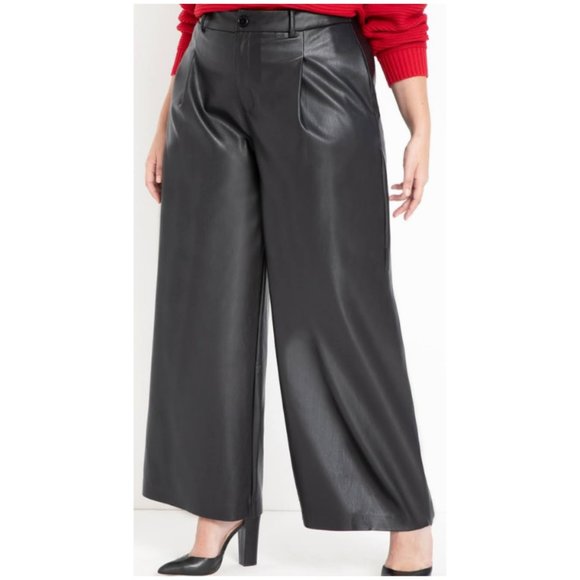 Eloquii | Pants u0026 Jumpsuits | Eloquii Wide Leg Faux Leather Pant Sz 6 |  Poshmark